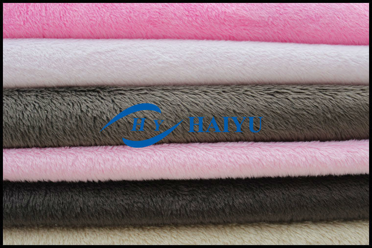 new style super soft polyester plain silk velboa minky fabric